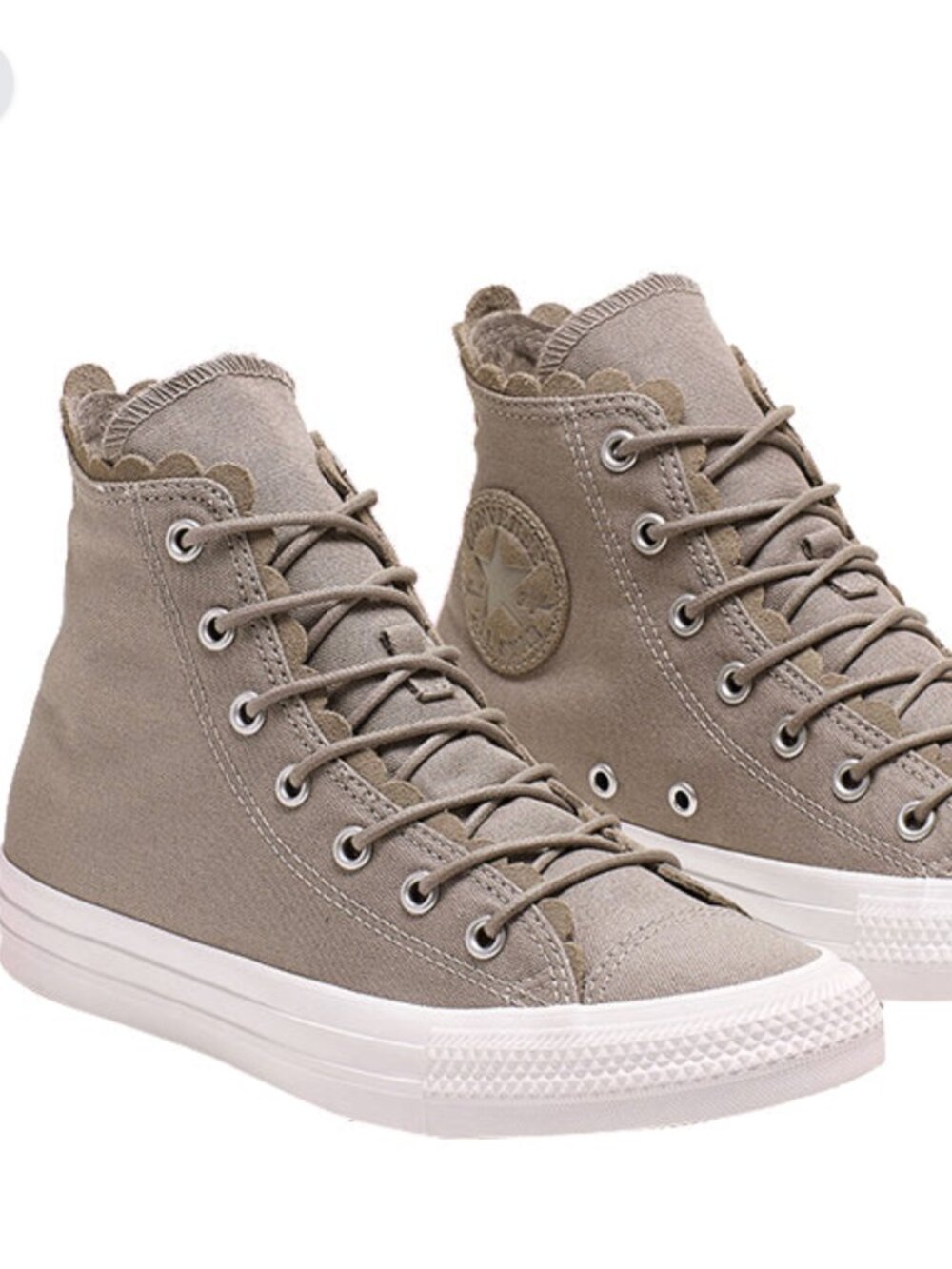 Converse Chuck Taylor All Star High Top Frilly Thrills Sepia Stone Sneakers 8